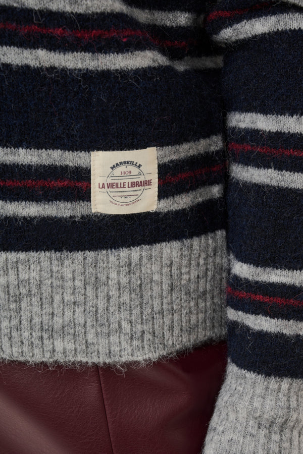 CRDitte Polo Pullover Navy Stripe