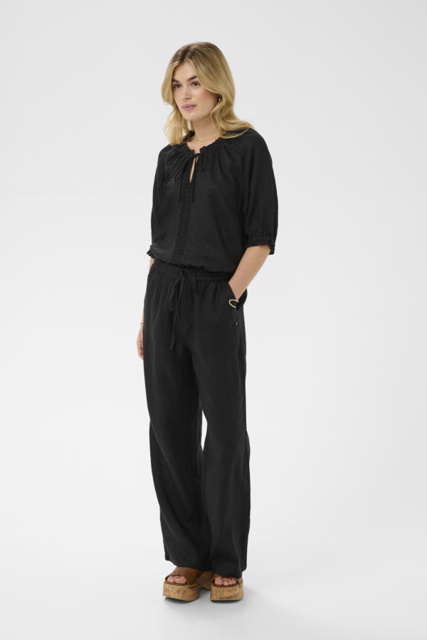 CRBellis Linen Pant Pitch Black