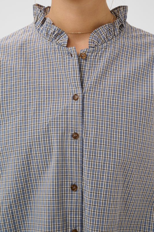 CRSyliah Check Blouse Blue
