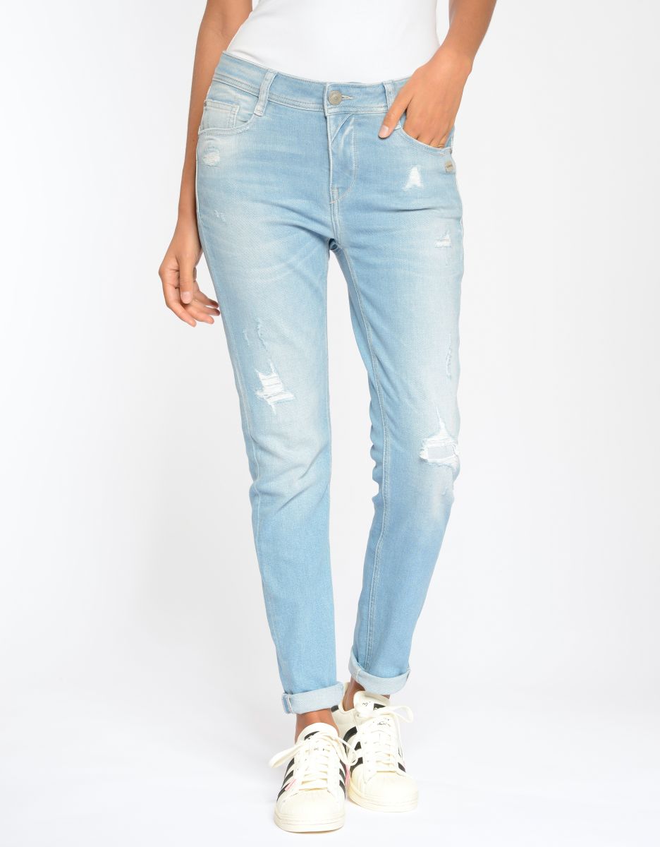 Gang 94Amelie Relaxed Fit Jeans Destroy Summerblue