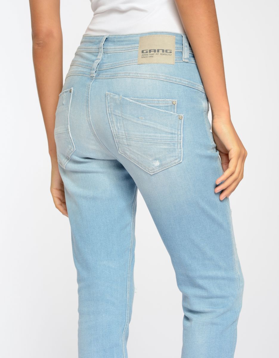 Gang 94Amelie Relaxed Fit Jeans Destroy Summerblue