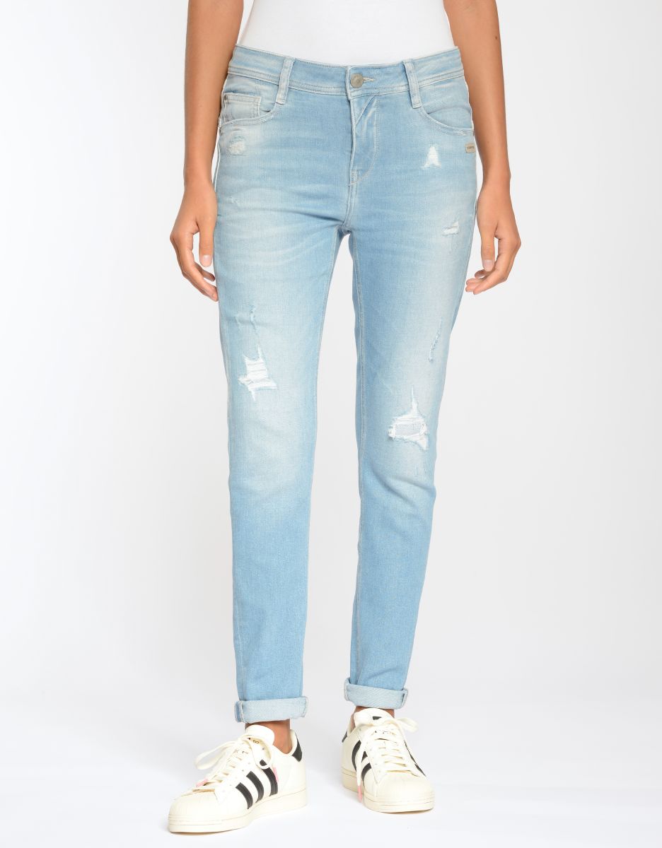 Gang 94Amelie Relaxed Fit Jeans Destroy Summerblue