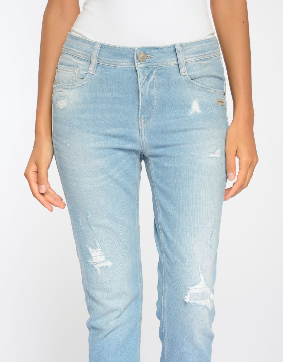 Gang 94Amelie Relaxed Fit Jeans Destroy Summerblue