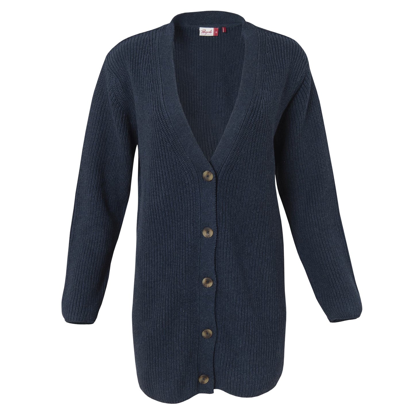 PWO Rippstrickjacke Duneklblau