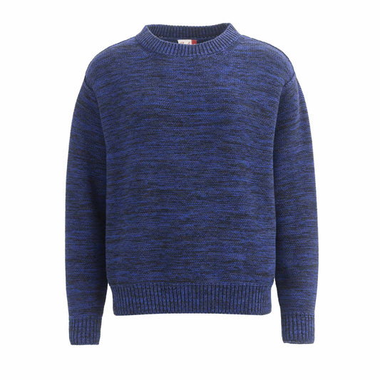 PWO Grobstrickpullover GOTS Royalblau Melange