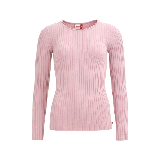 PWO Rippstrick Pullover Rosa Melange