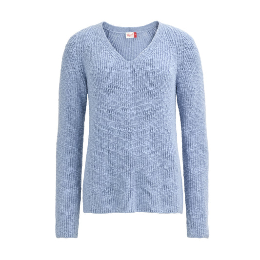 PWO Slub Rippstrick Pulli hellblau