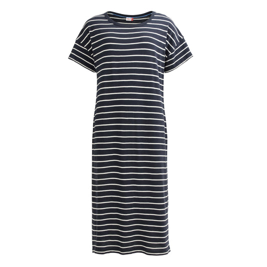 PWO T-Shirt Kleid Dunkelblau geringelt