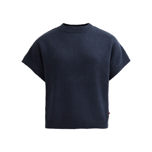 PWO Boucléstrick-Pullover Dunkelblau