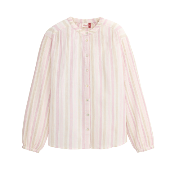 PWO Langarm Bluse Malve gestreift
