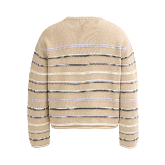 PWO Grobstick Pullover Sand Melange