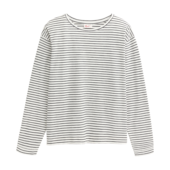 PWO Langarm Shirt Schwarz geringelt