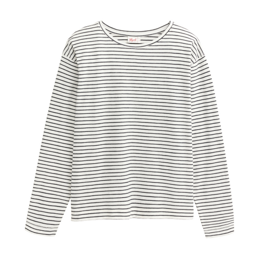 PWO Langarm Shirt Schwarz geringelt