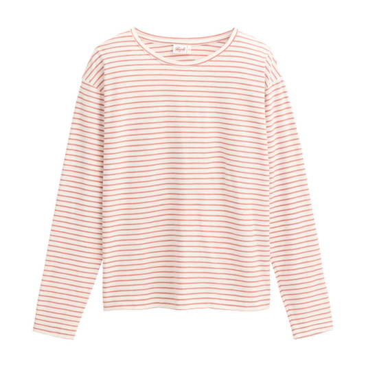 PWO Langarm Shirt Rosenholz geringelt