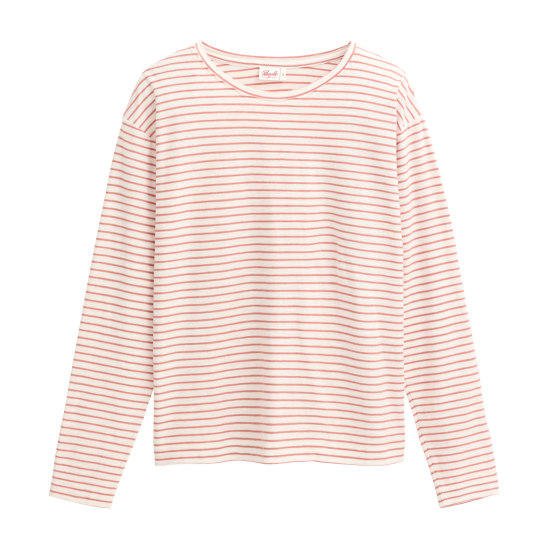 PWO Langarm Shirt Rosenholz geringelt