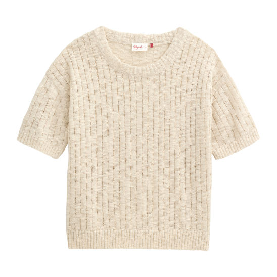 PWO Rippstrick Pullover Natur