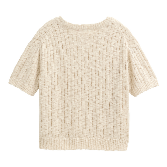PWO Rippstrick Pullover Natur