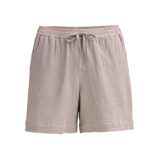 PWO Musselin Shorts Dunkelsand