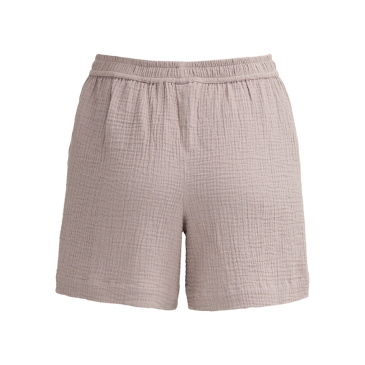 PWO Musselin Shorts Dunkelsand