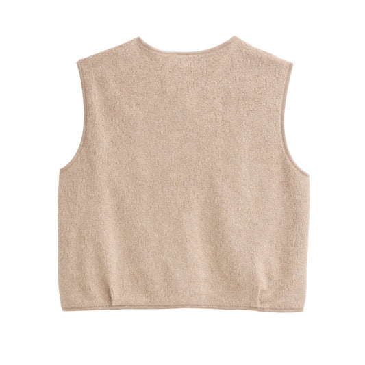 PWO Fleece Weste Dunkelsand