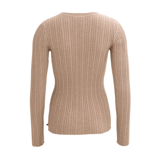 PWO Rippstrick Pullover Beige