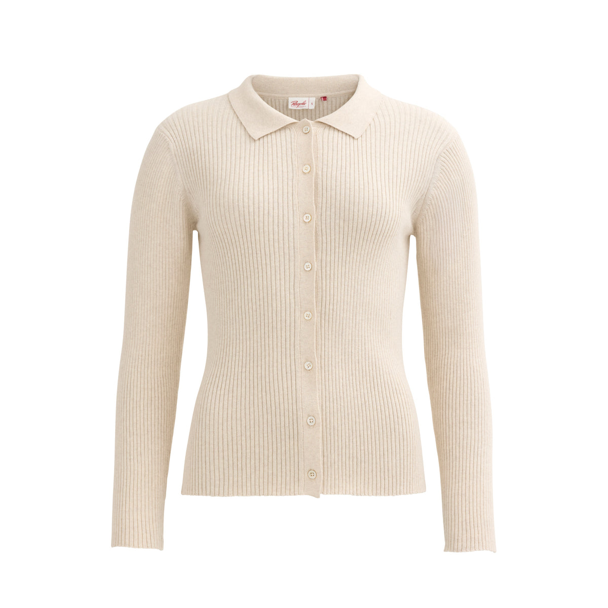 PWO Rippstrickjacke Polo Kitt
