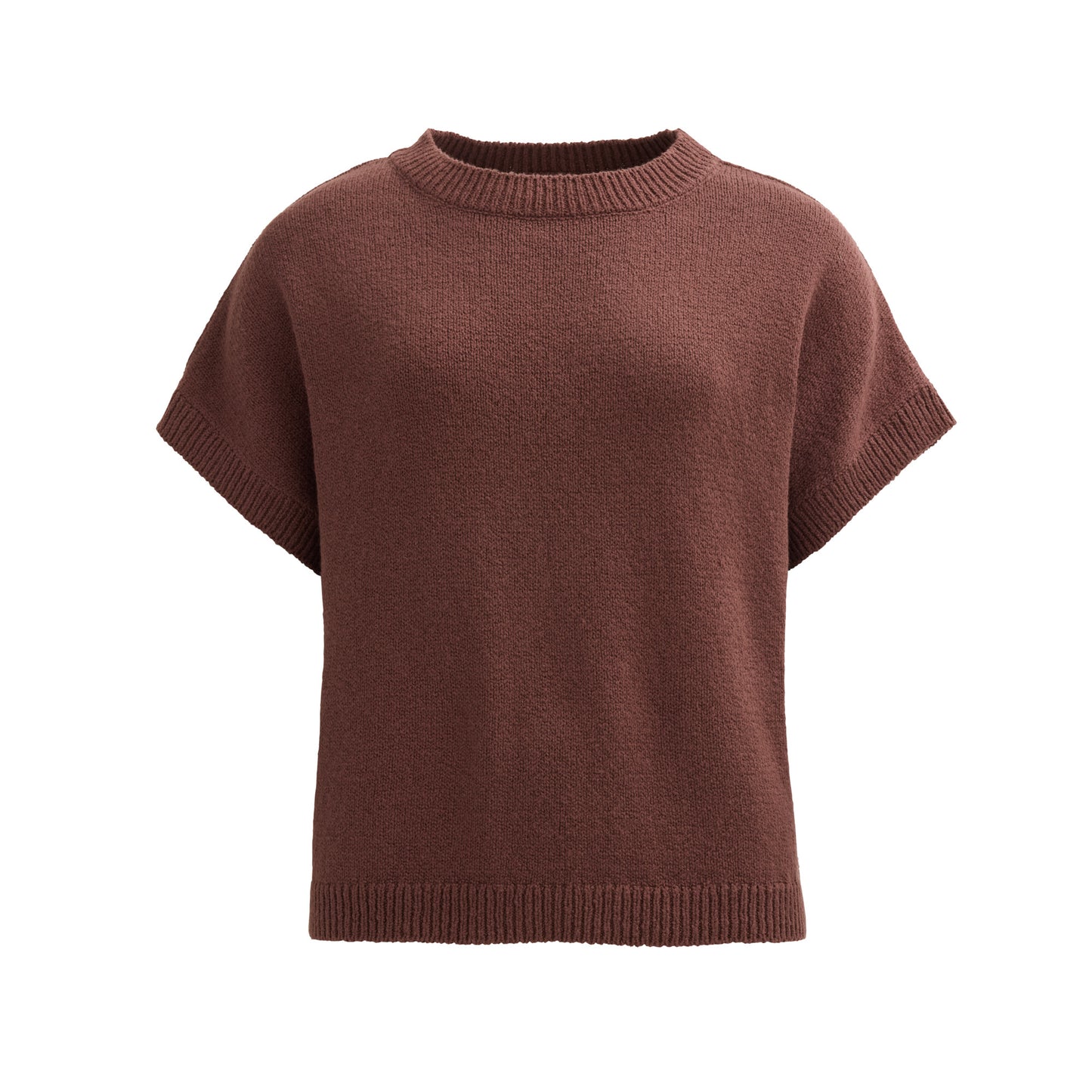 PWO Boucléstrick Pullover Kastanie