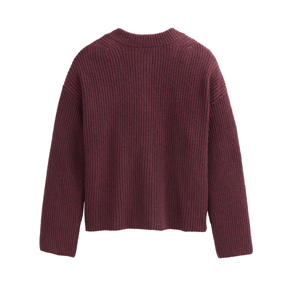 PWO Boucléstrickjacke Burgunder