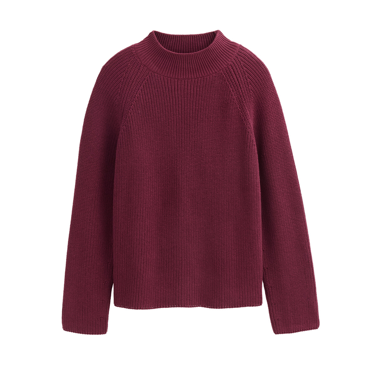 PWO Rippstrick Raglan Pullover Bordeaux