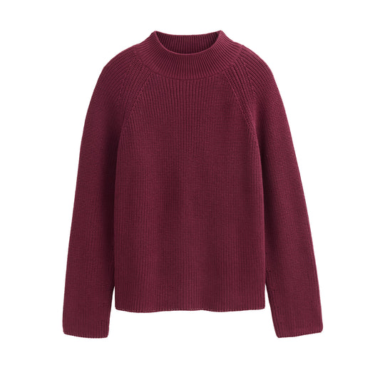 PWO Rippstrick Raglan Pullover Bordeaux