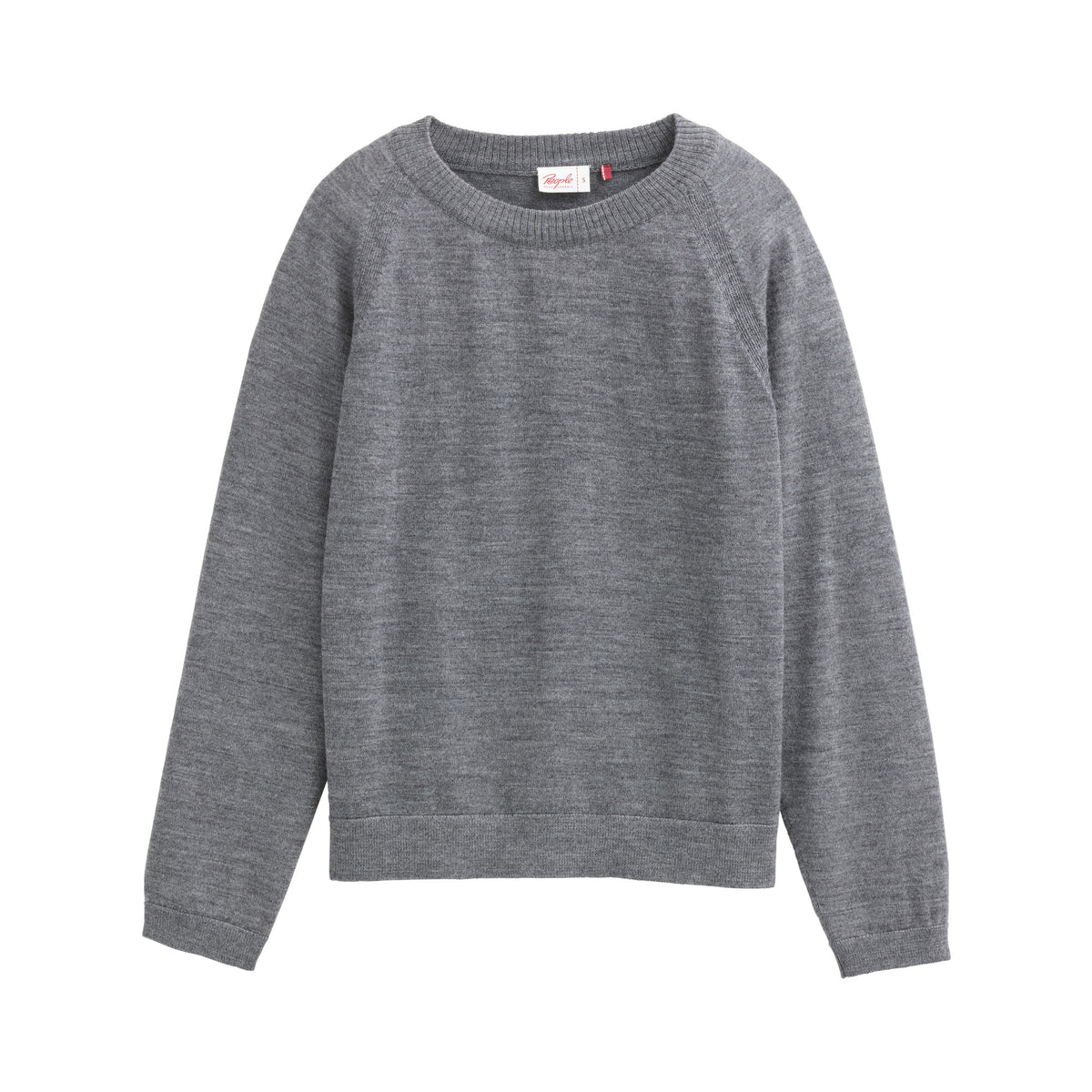 PWO Merino Strick Pullover Silbergrau