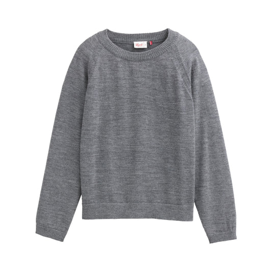 PWO Merino Strick Pullover Silbergrau