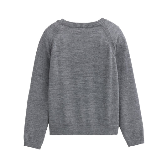 PWO Merino Strick Pullover Silbergrau
