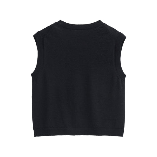 PWO Merino Strick Pullunder Schwarz