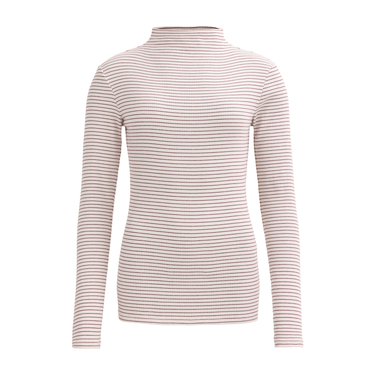 PWO Ripp Langarm Shirt Puder geringelt