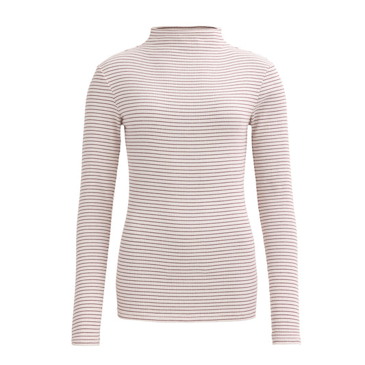 PWO Ripp Langarm Shirt Puder geringelt