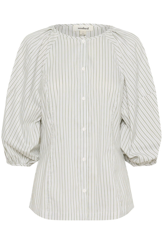 SLHelen Shirt Blouse Green Shirt Stripe
