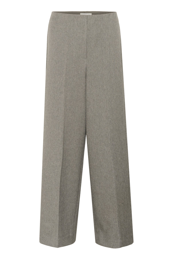 SLLilu Corinne Wide Long Pants Grey Melange