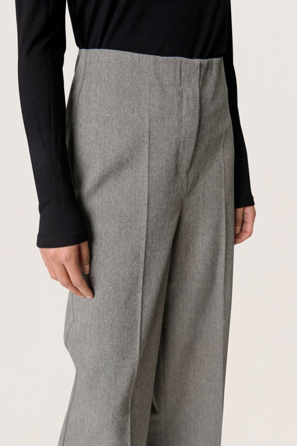 SLLilu Corinne Wide Long Pants Grey Melange