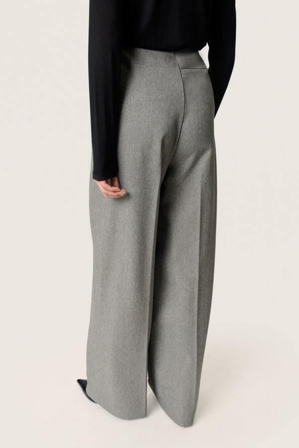 SLLilu Corinne Wide Long Pants Grey Melange