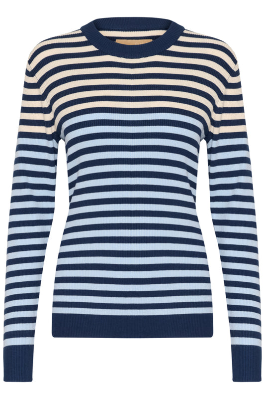 CUAnnemette Rib Pullover Light Blue/Navy