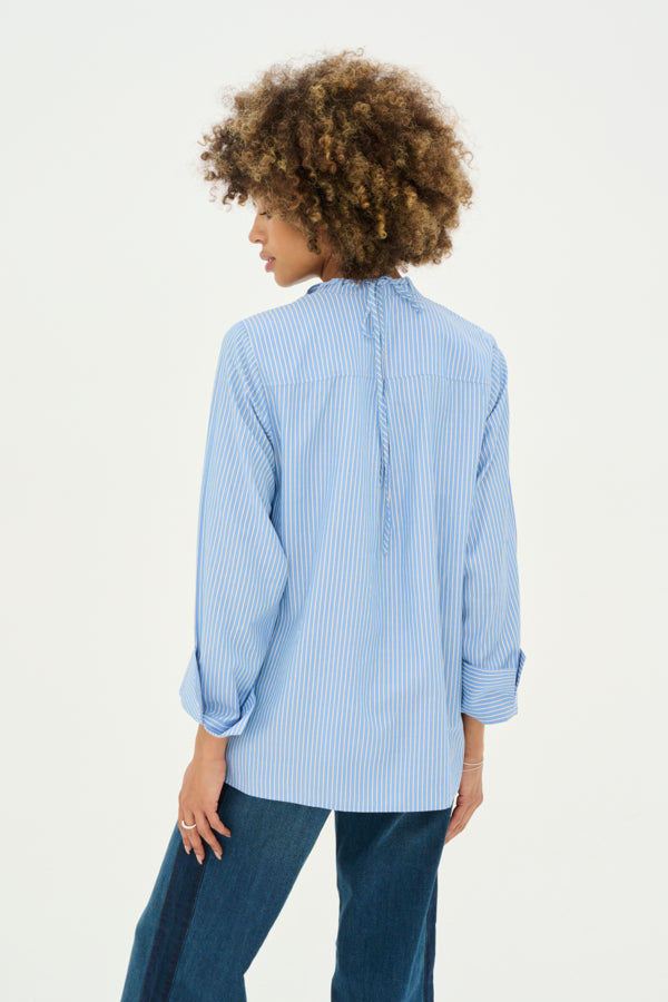 CUJude Flower Shirt Blue Stripe