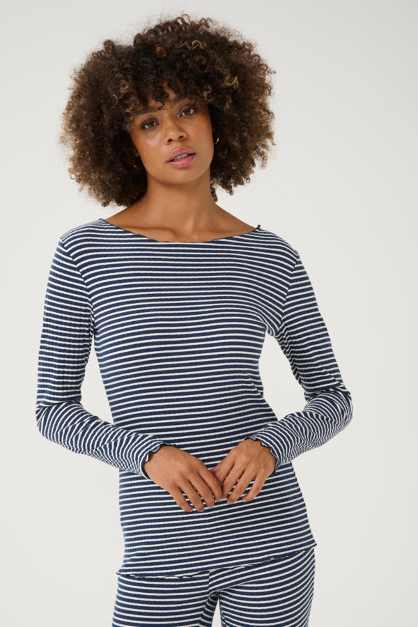 CUTea Dolly LS T-Shirt Dress Blues