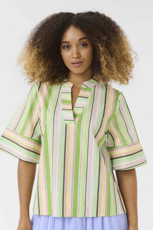 CUMola shirt Green Stripe