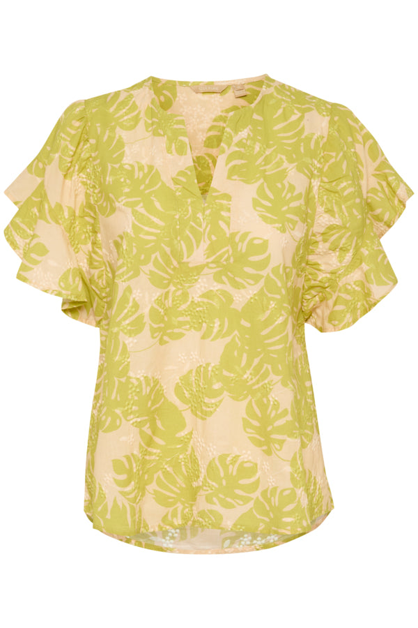 CUDebora Blouse Green Palm Leave