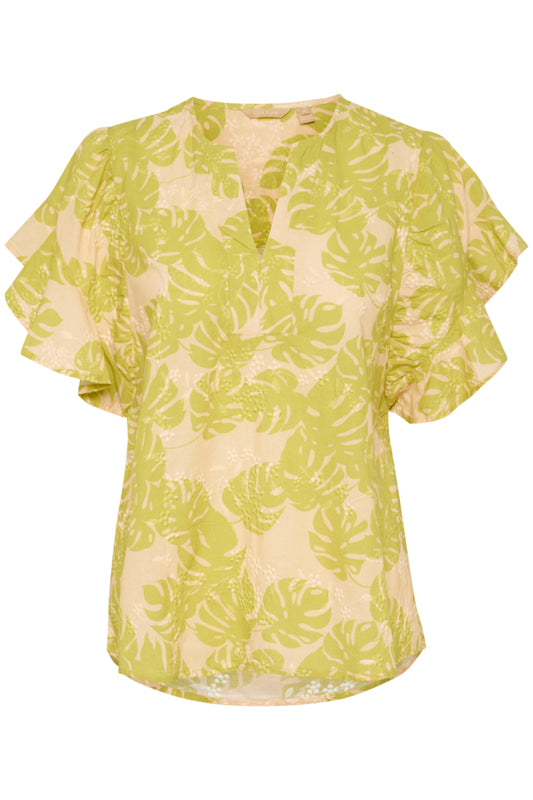 CUDebora Blouse Green Palm Leave