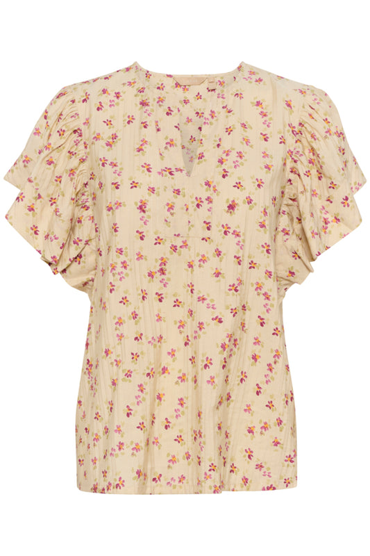 CUPuglia Gally Blouse Offwhite Rosa Flower