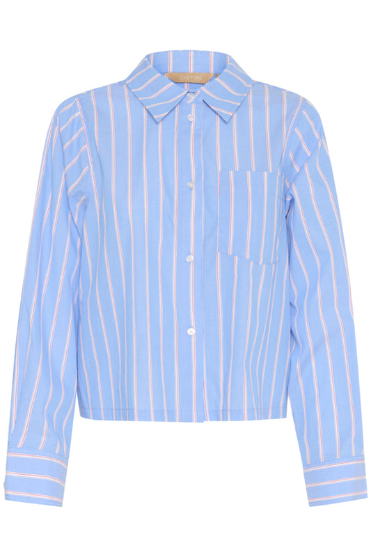 CUVelo Cropped Shirt Blue Stripe