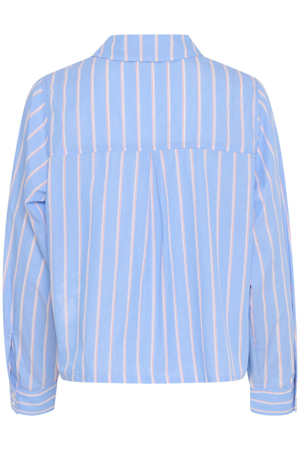 CUVelo Cropped Shirt Blue Stripe