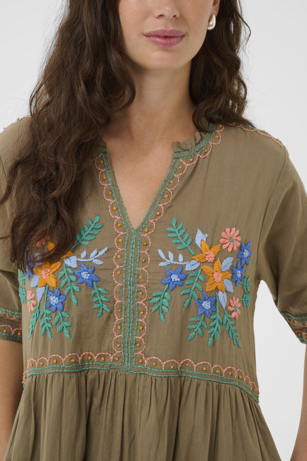 CULucinda Dress Dusky Green